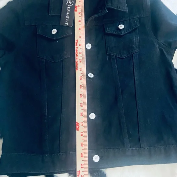 NWT Women’s cropped Black Denim Jean Jacket Sz 3X - Picture 5 of 10